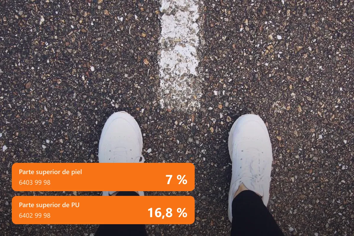 Zapatillas blancas: con parte superior de piel pagan un 7 % y con PU un 16,8 %
