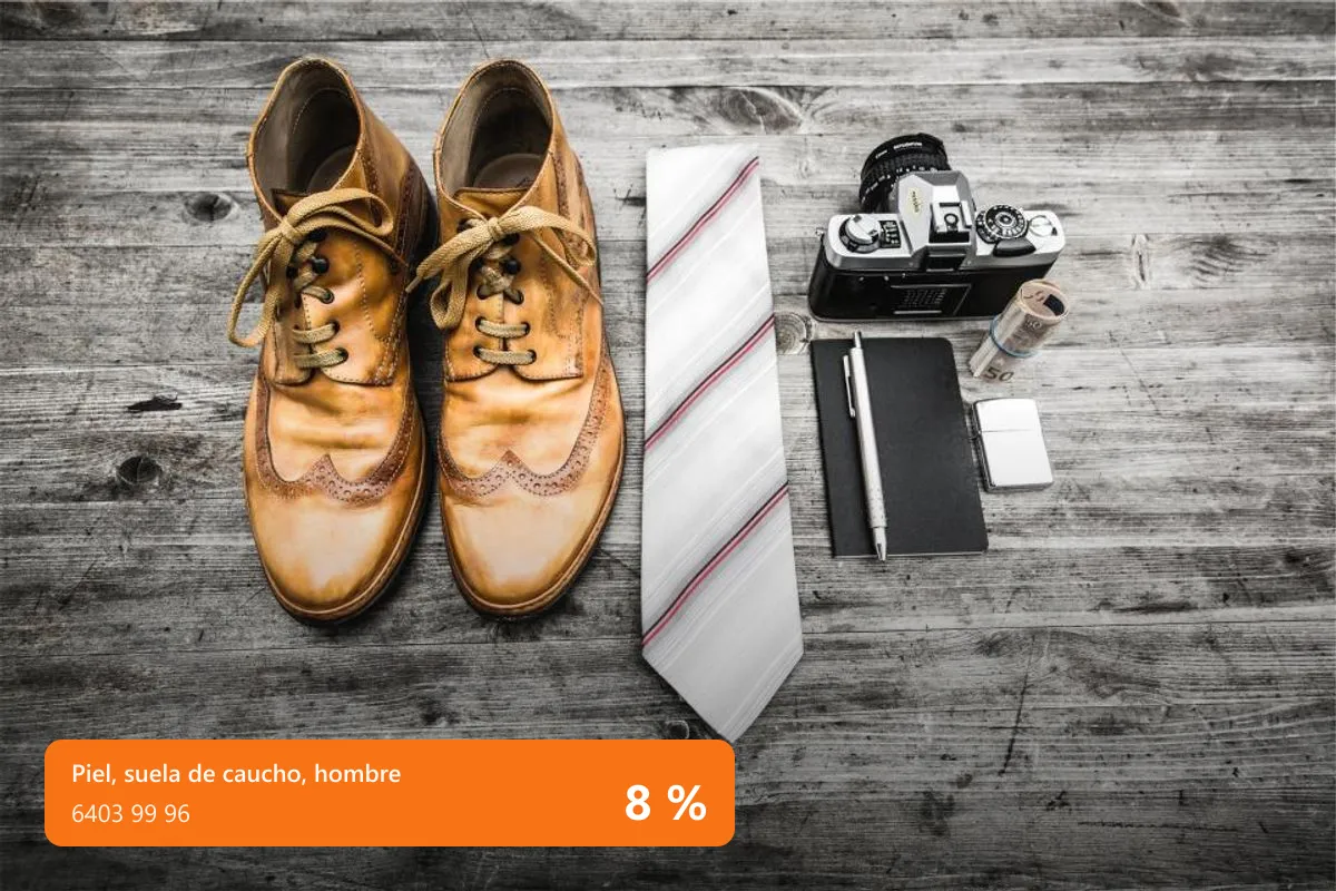 Zapatos de piel de hombre con suela de caucho: 8 %